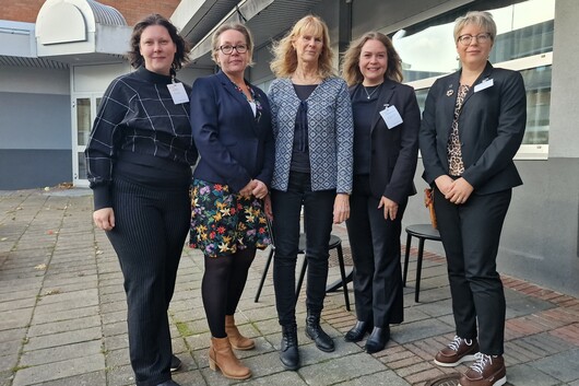 Arrangörerna från vänster: Jaqueline Eejkestorm, Sanna Rantamäki, Eva Johnsson, Cecilia Ramqvist, Ellen Omma Foto: Karin Skoglund